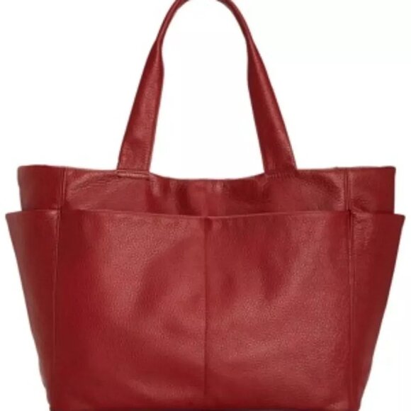 KENNETH COLE Women's Maroon Leather Double Flat Strap Shoulder Bag - Picture 1 of 1